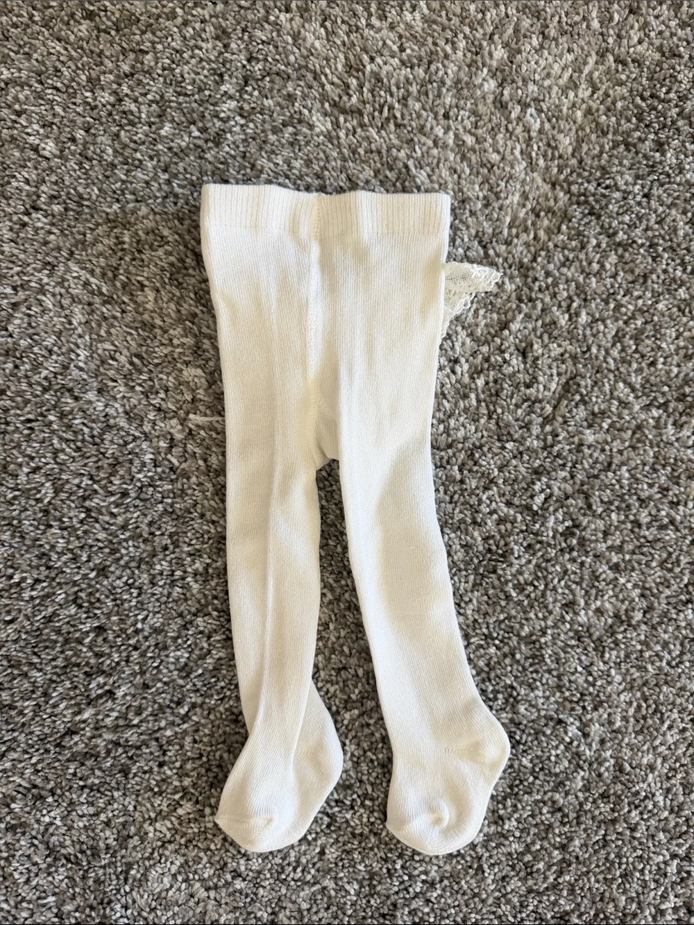 Girls' Cream Lace Ruffle Tights - Kids Accessories